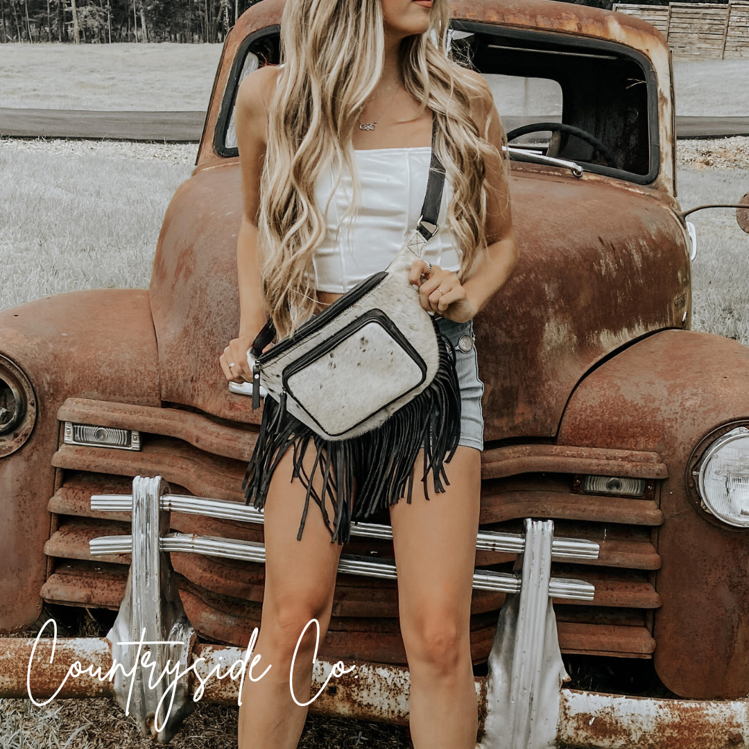 Austin Cowhide Sling Festival Bag by Countryside Co.