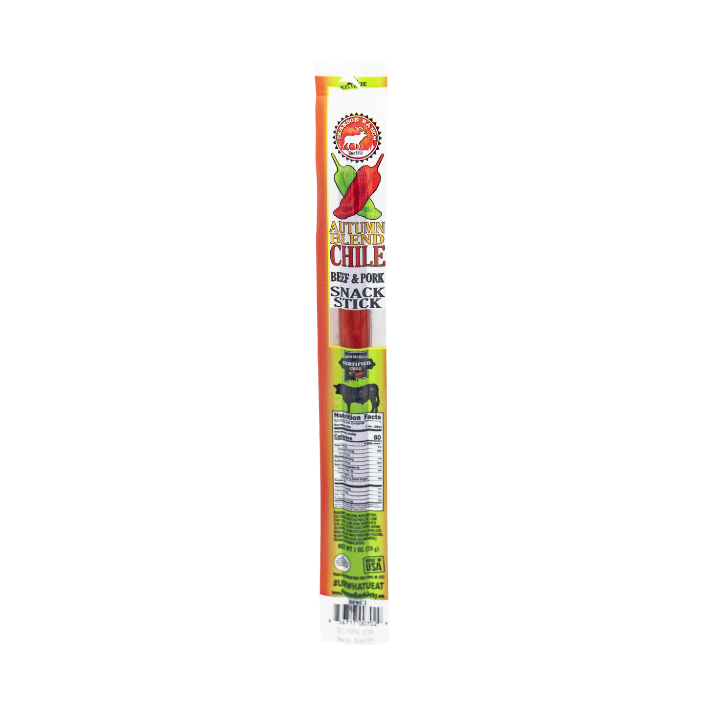 Green Chile and Autumn Blend Chile Beef & Pork Snack Sticks (12 pack)