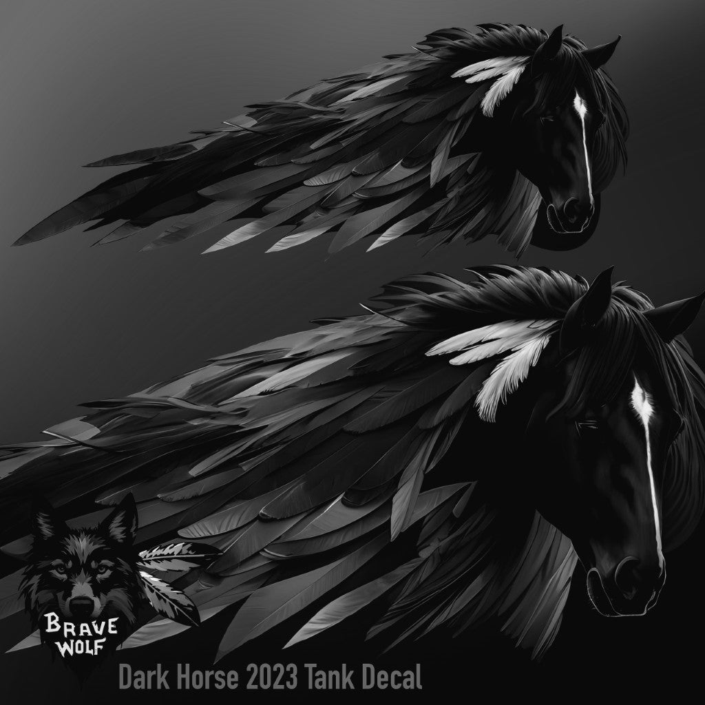 Dark Horse-2023 - Universal Tank Decal-B&W