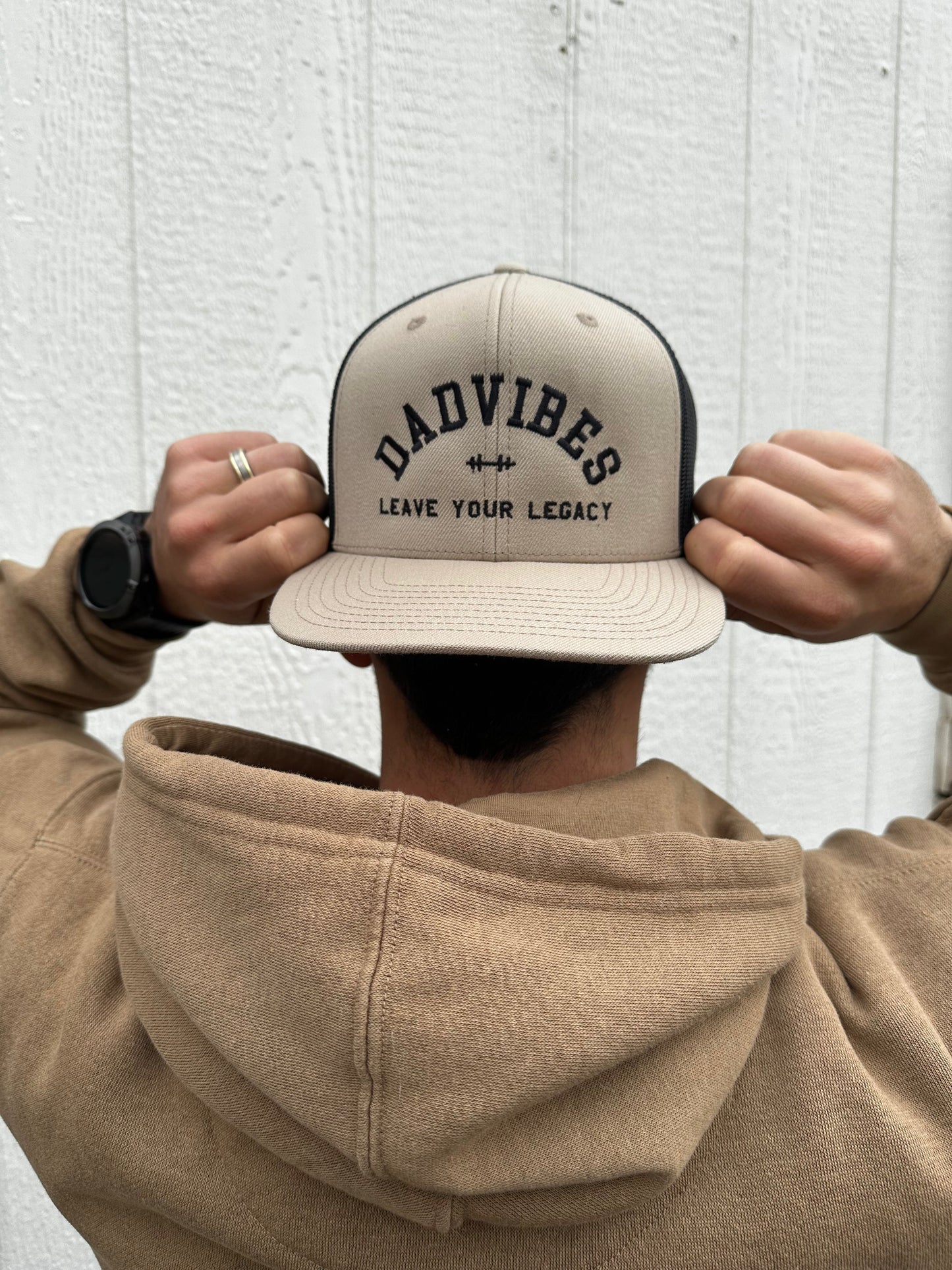 DadVibes FLAT Bill SnapBack (Oatmeal)