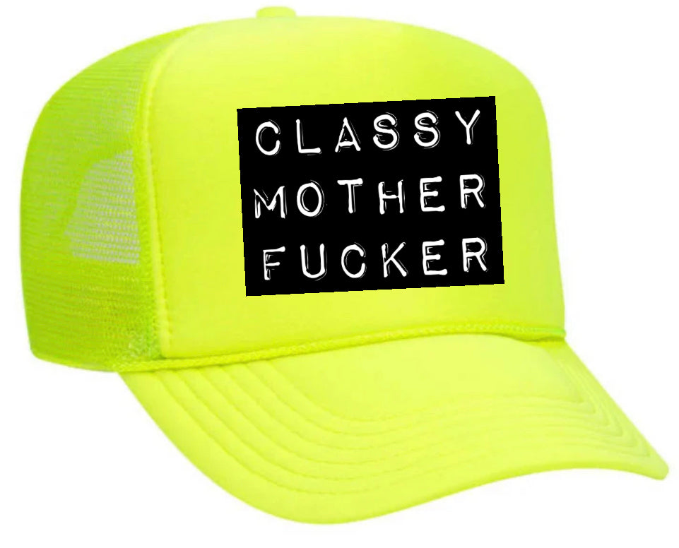 Classy Mother Fucker Block Trucker Hat