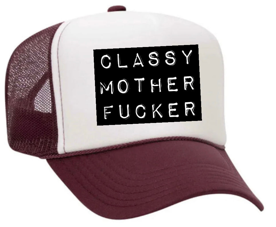 Classy Mother Fucker Block Trucker Hat