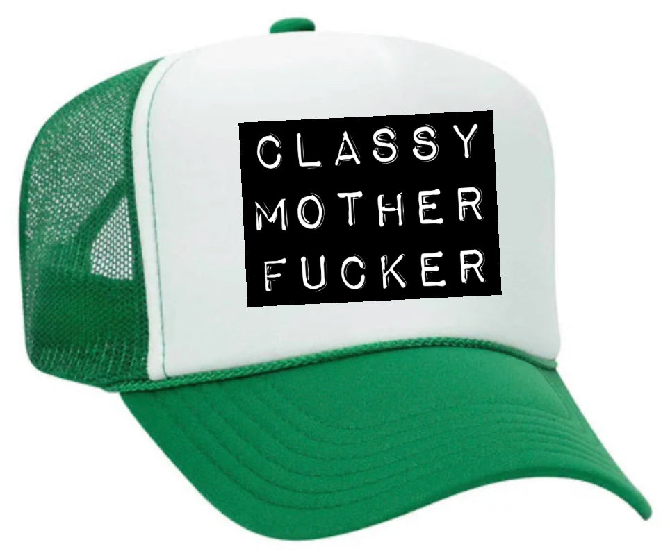 Classy Mother Fucker Block Trucker Hat