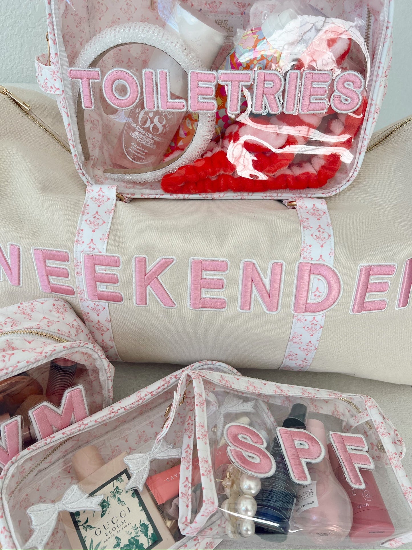 Toiletries XL - Pink Toile