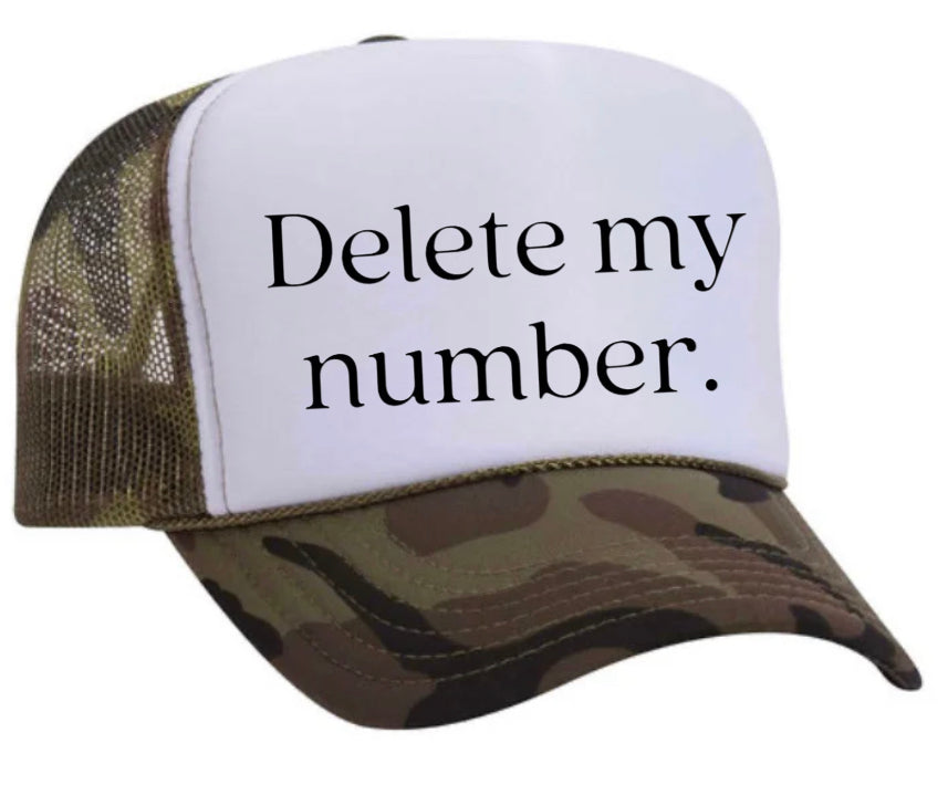 Delete My Number Trucker Hat