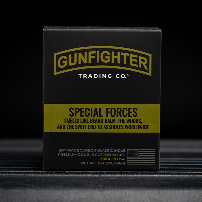 SPECIAL FORCES CANDLE (EMBOSSED FULL-WRAP TOPO MAP)