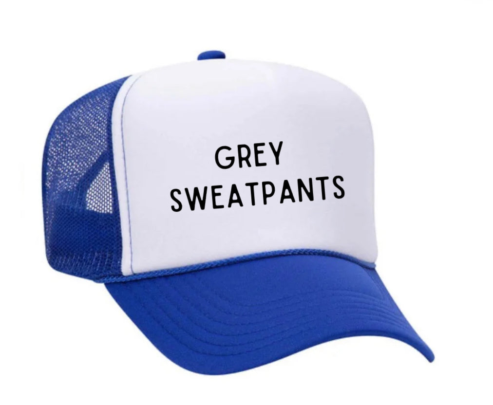 Grey Sweatpants Trucker Hat