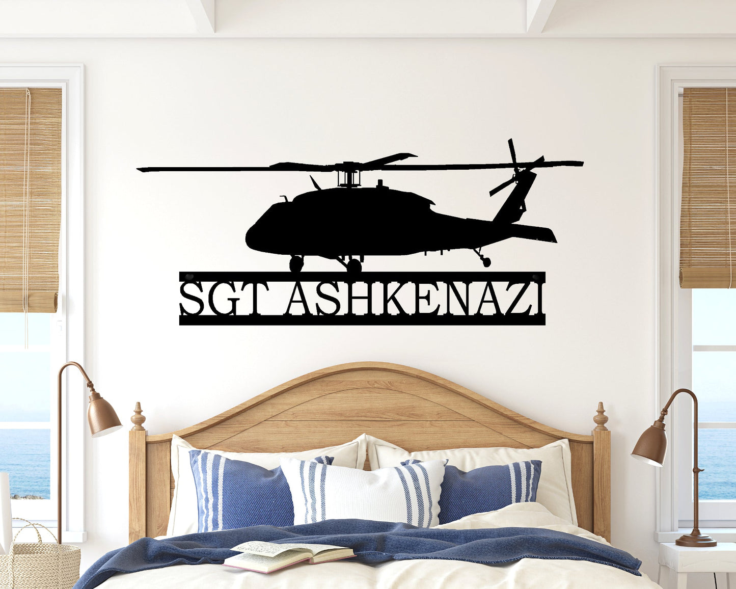 Helicopter UH-60 Black Hawk Personalized Metal Sign