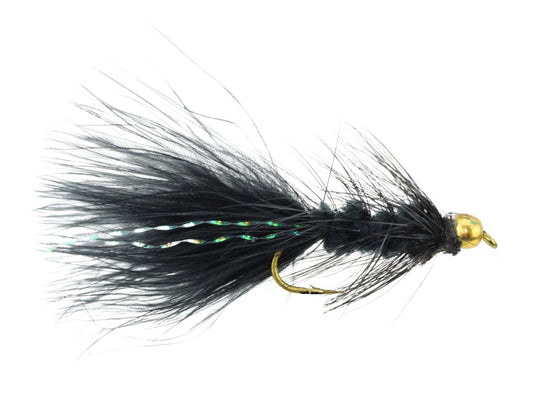 Wooly Bugger w/ Bead Head, Size 10 | Black | Qty. 6 | Wild Water Fly Fishing