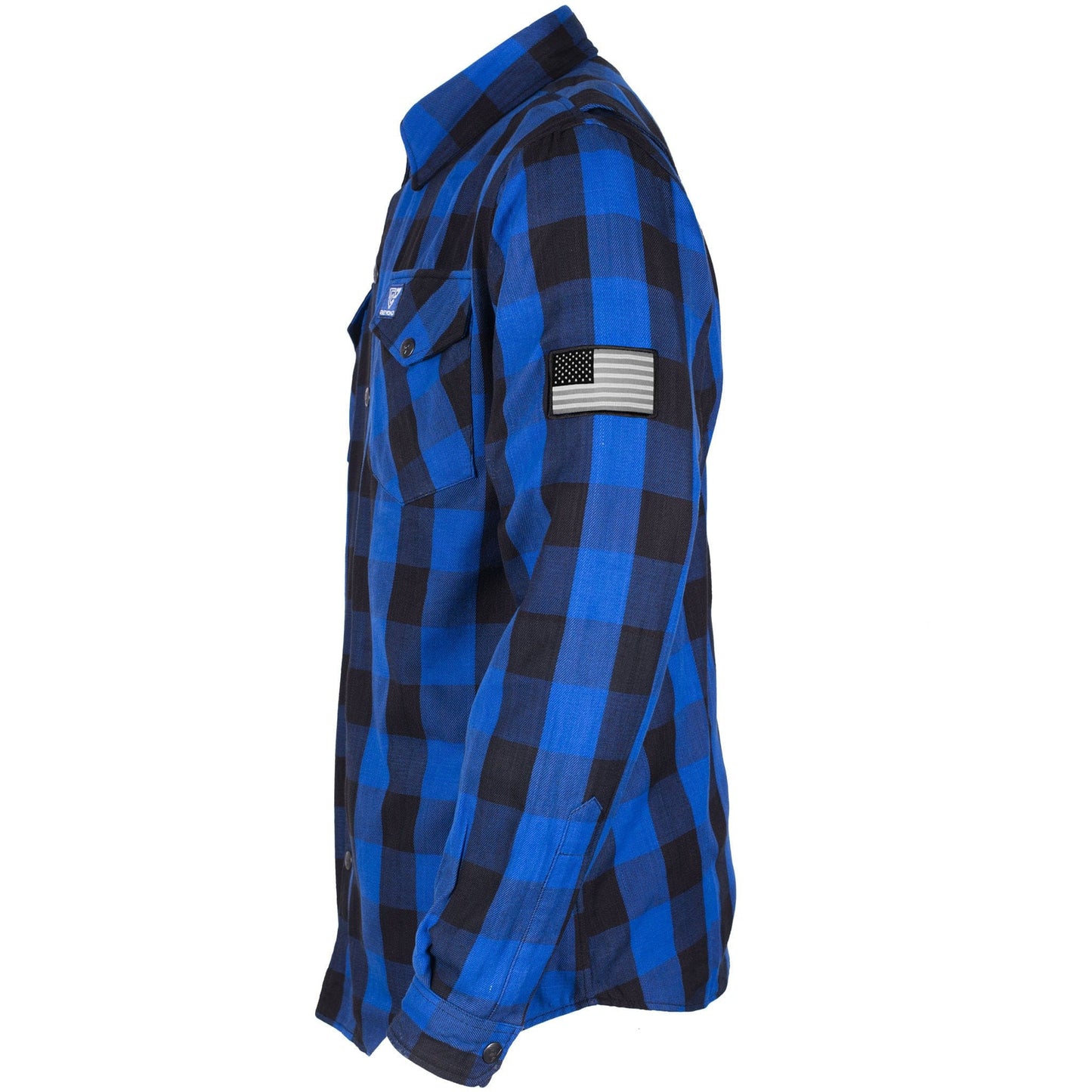 Protective Flannel Shirt - Blue Checkered with Pads