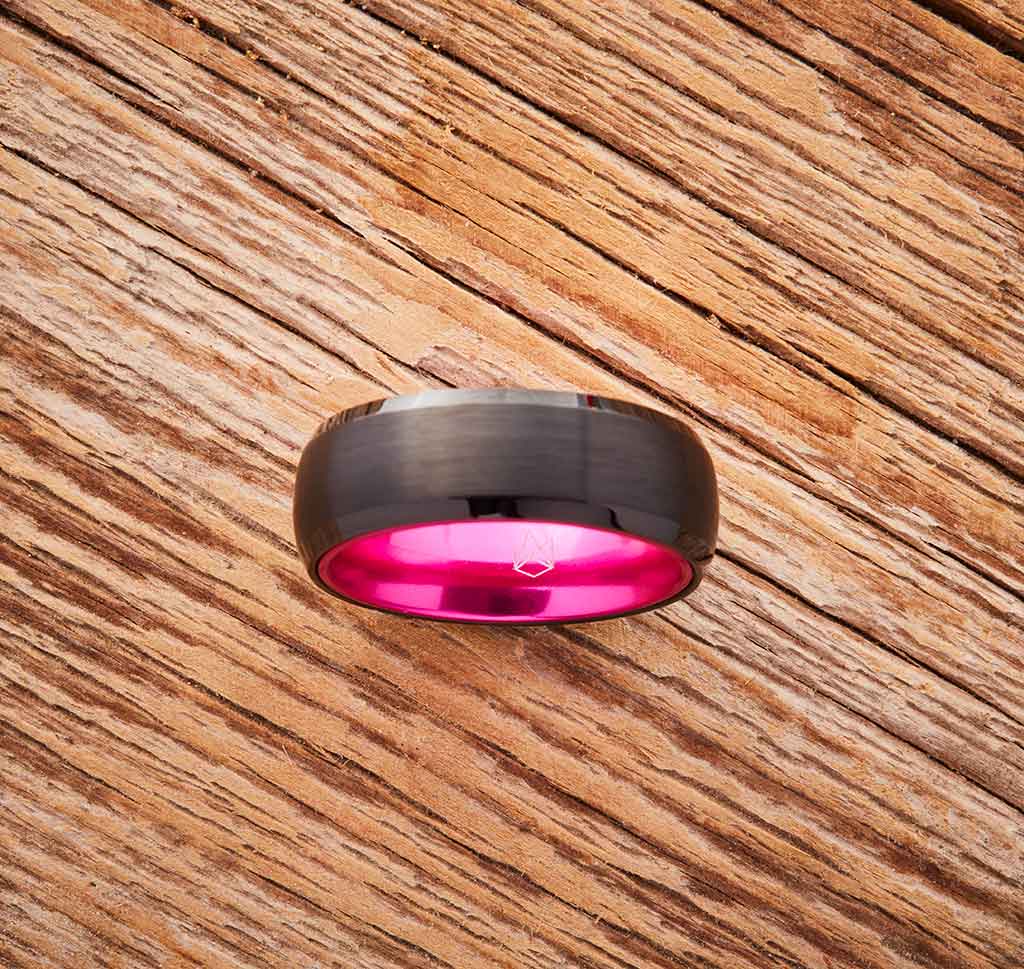 Tungsten Ring (Black) - Resilient Pink