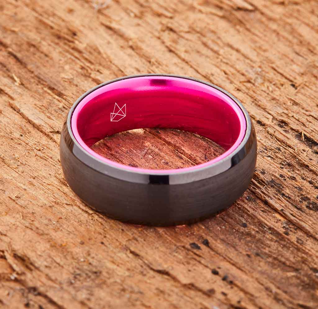 Tungsten Ring (Black) - Resilient Pink