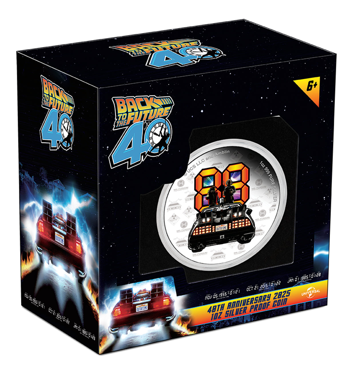 Back to the Future 40th Anniversary 2025 Limited Edition 1oz Silver Proof Coin