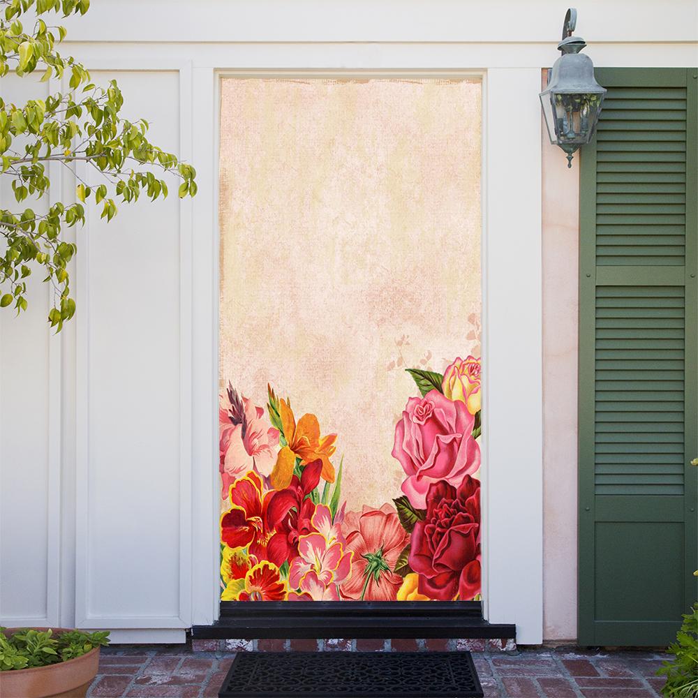 Flower Mural Door Cover