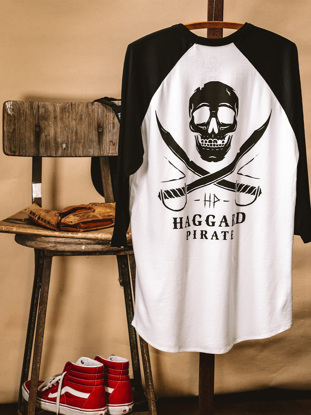 Skulled Baseball Tee