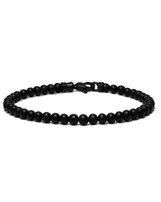 Spiritual Bead Bracelet, 4MM - Black Onyx