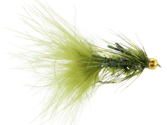 Bead Head Rubber Leg Wooly Bugger, Size 10 | Olive | Qty. 6 | Wild Water Fly Fishing