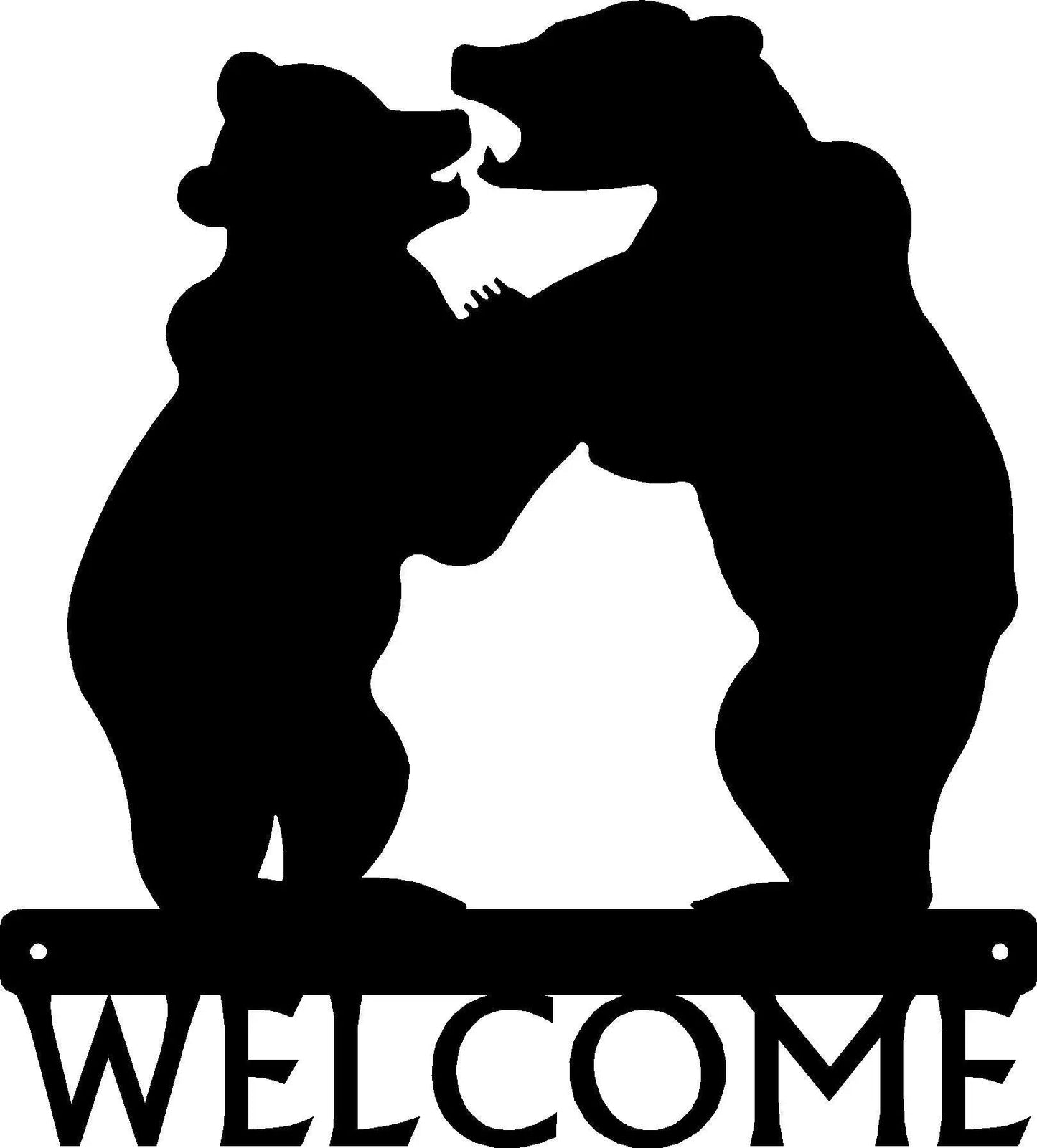 Bear Cubs Playing Wildlife Welcome Sign or Personalized Name Sign