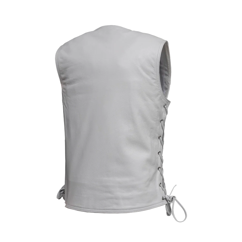 Beryl - Women's Motorcycle Leather Vest - White