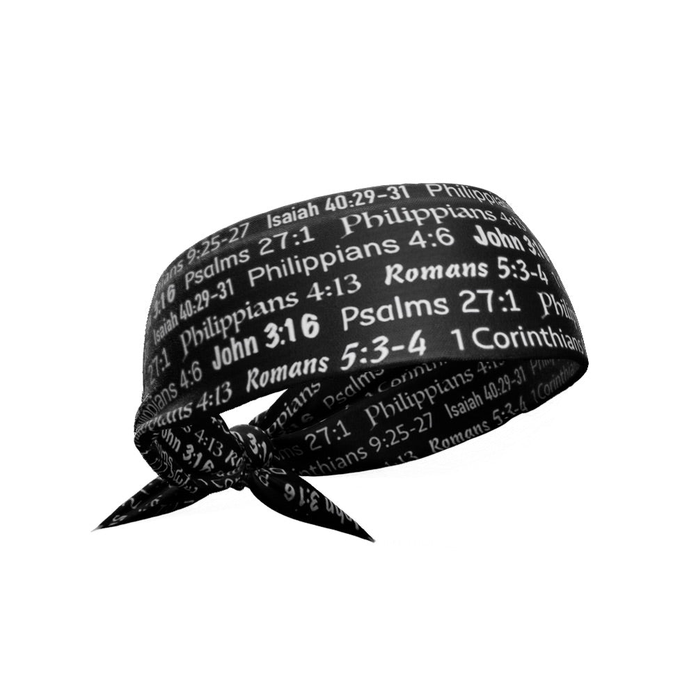 Black Bible Verse Tie Headband