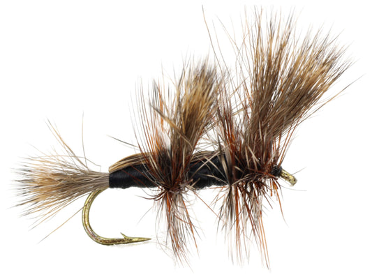 Double Humpy Fly, Size 10 | Black | Qty. 6 | Wild Water Fly Fishing