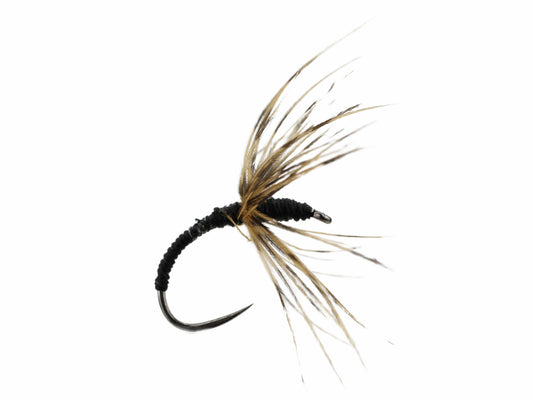 Sakasa Kebari Tenkara Fly, size 12 | Black | Qty. 6 | Wild Water Fly Fishing