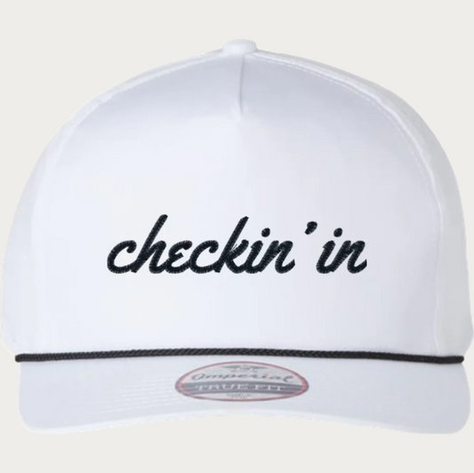 Checkin' in Curved Bill Hat - White