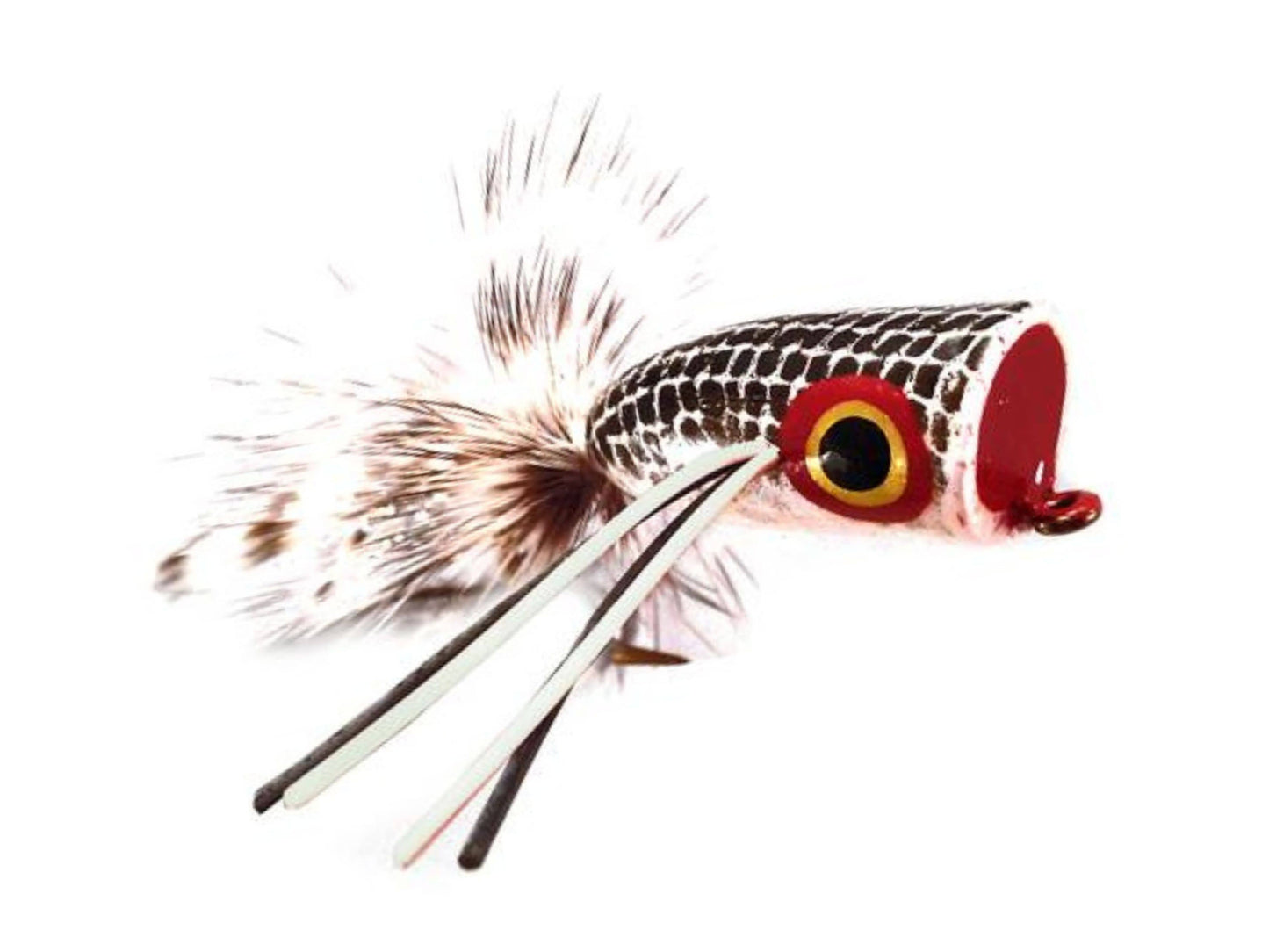 Bass Popper, Size 2 | Black and White | Qty. 4 | Wild Water Fly Fishing