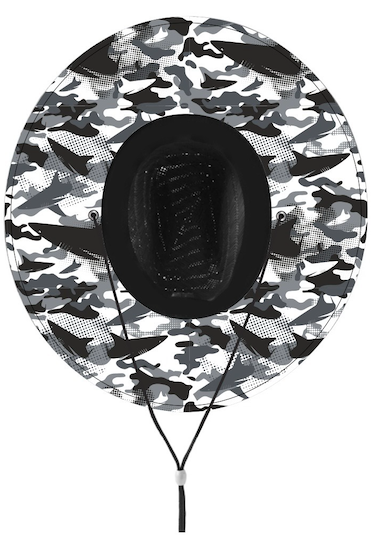 BlacktipH Straw Hat - Snow Shark Camo - Black