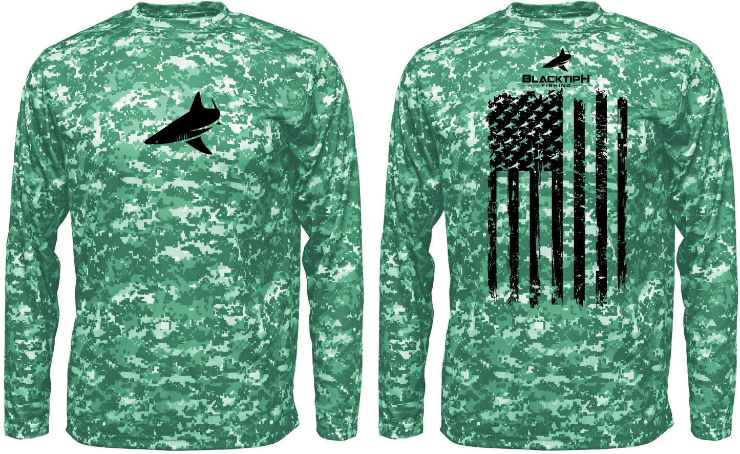 BlacktipH Performance Digital Camo Shirt - Vertical Flag with UPF 50+ Protection