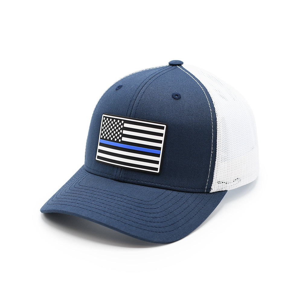 Thin Blue Line Flag PVC Patch Hat