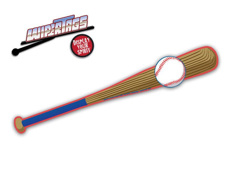 Baseball Bat Blue and Red WiperTag