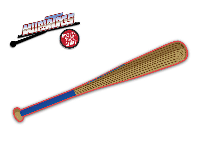 Baseball Bat Blue and Red WiperTag