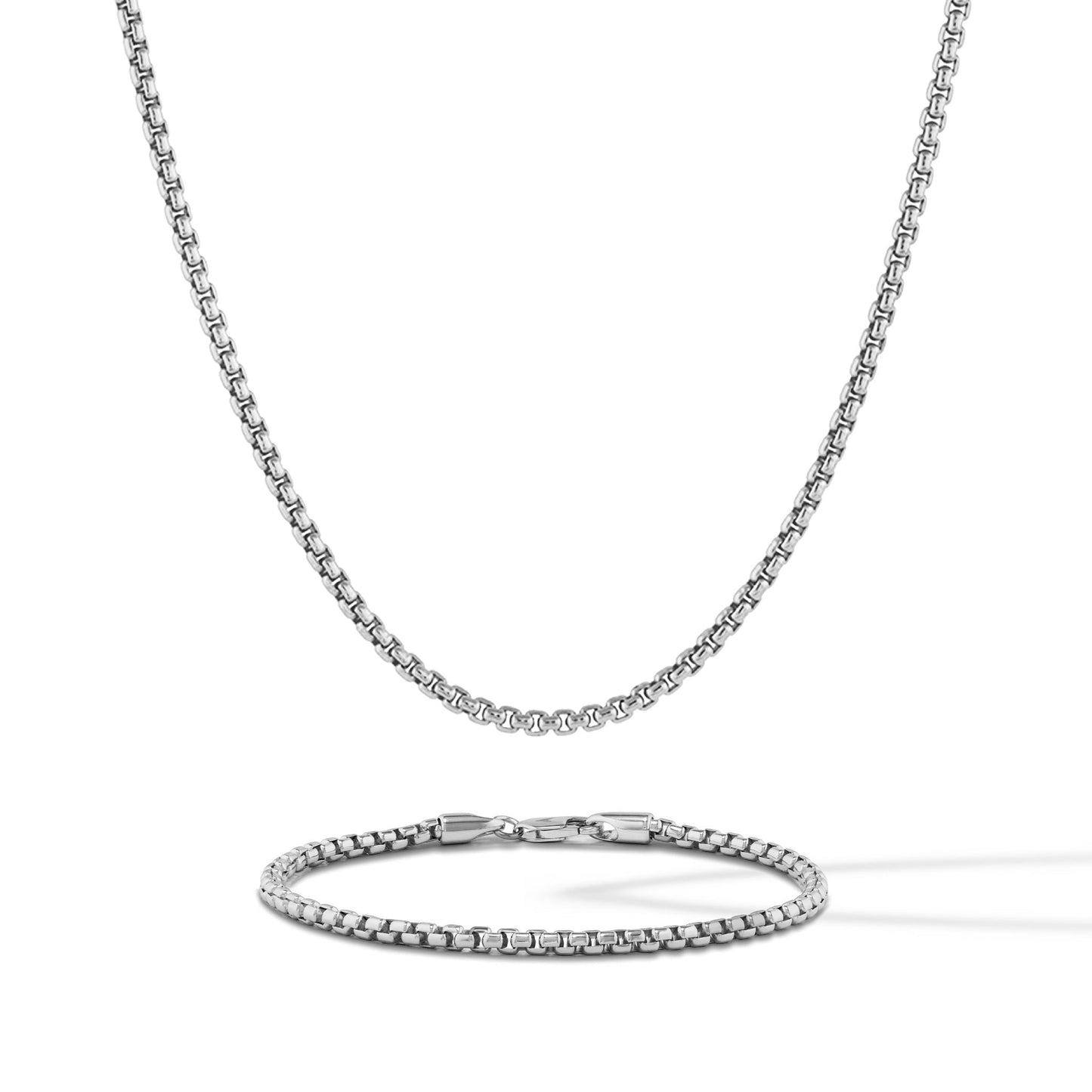 Box Chain Set - Sterling Silver