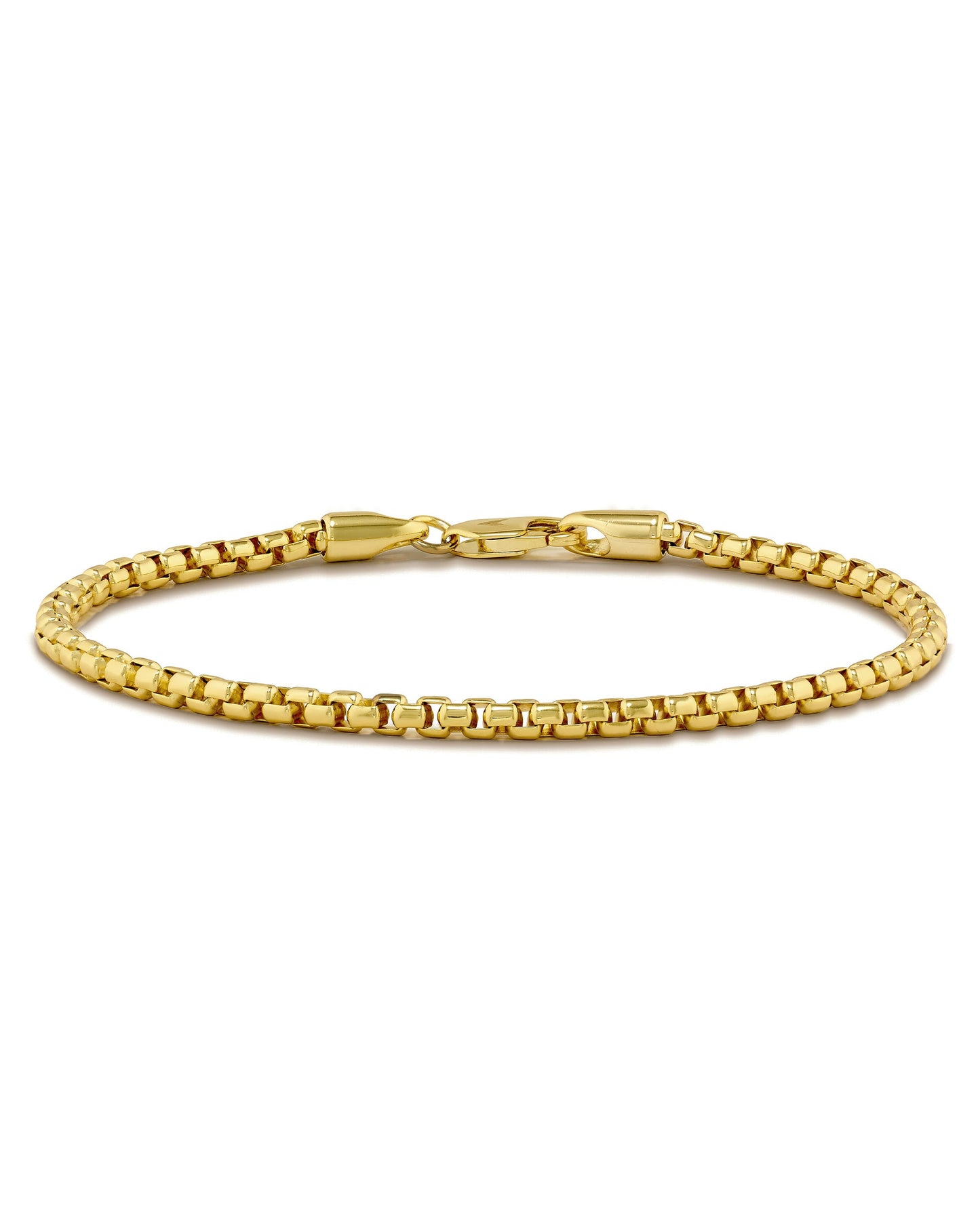 Box Chain Bracelet, 3MM - Gold