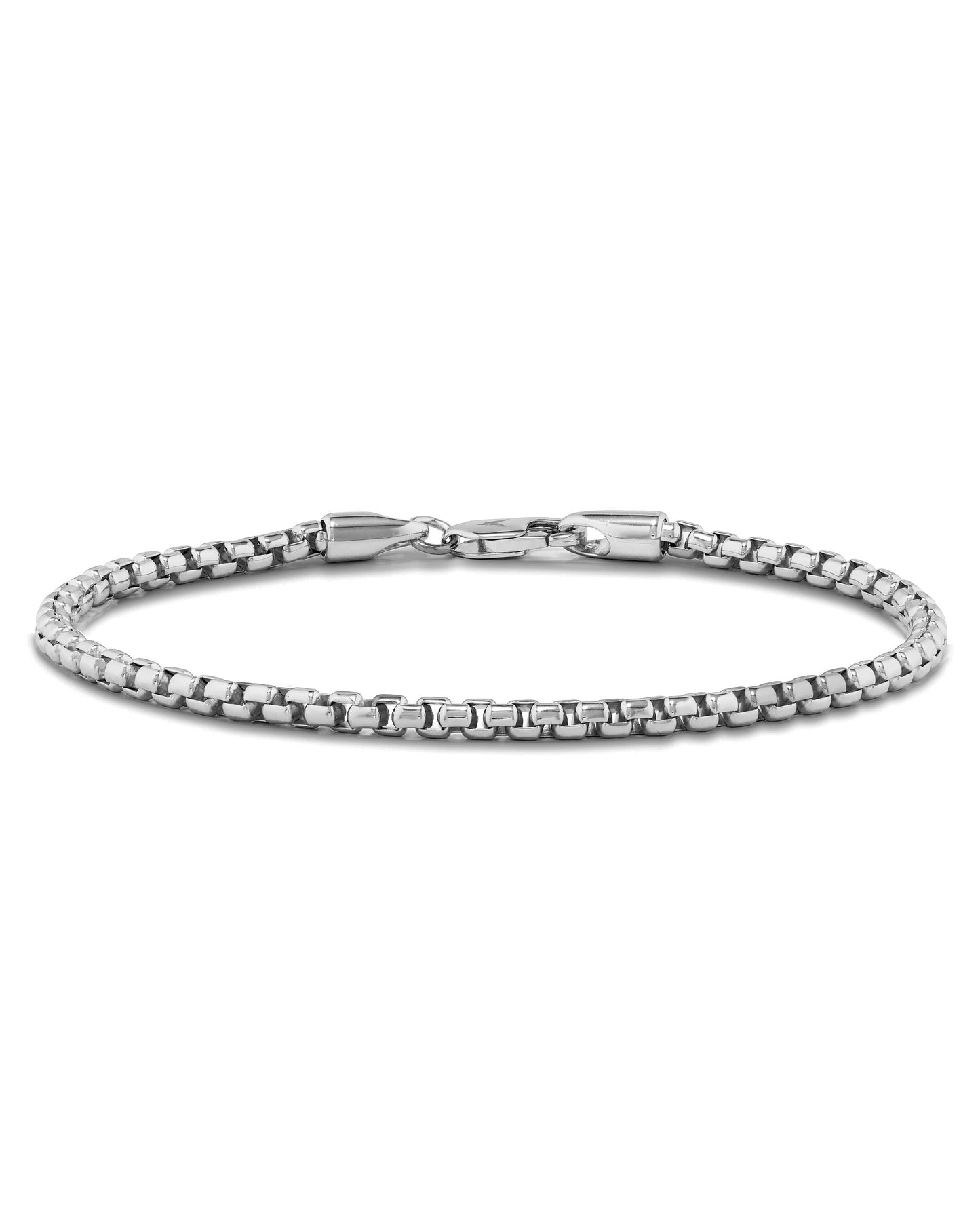 Box Chain Bracelet, 3MM - Sterling Silver