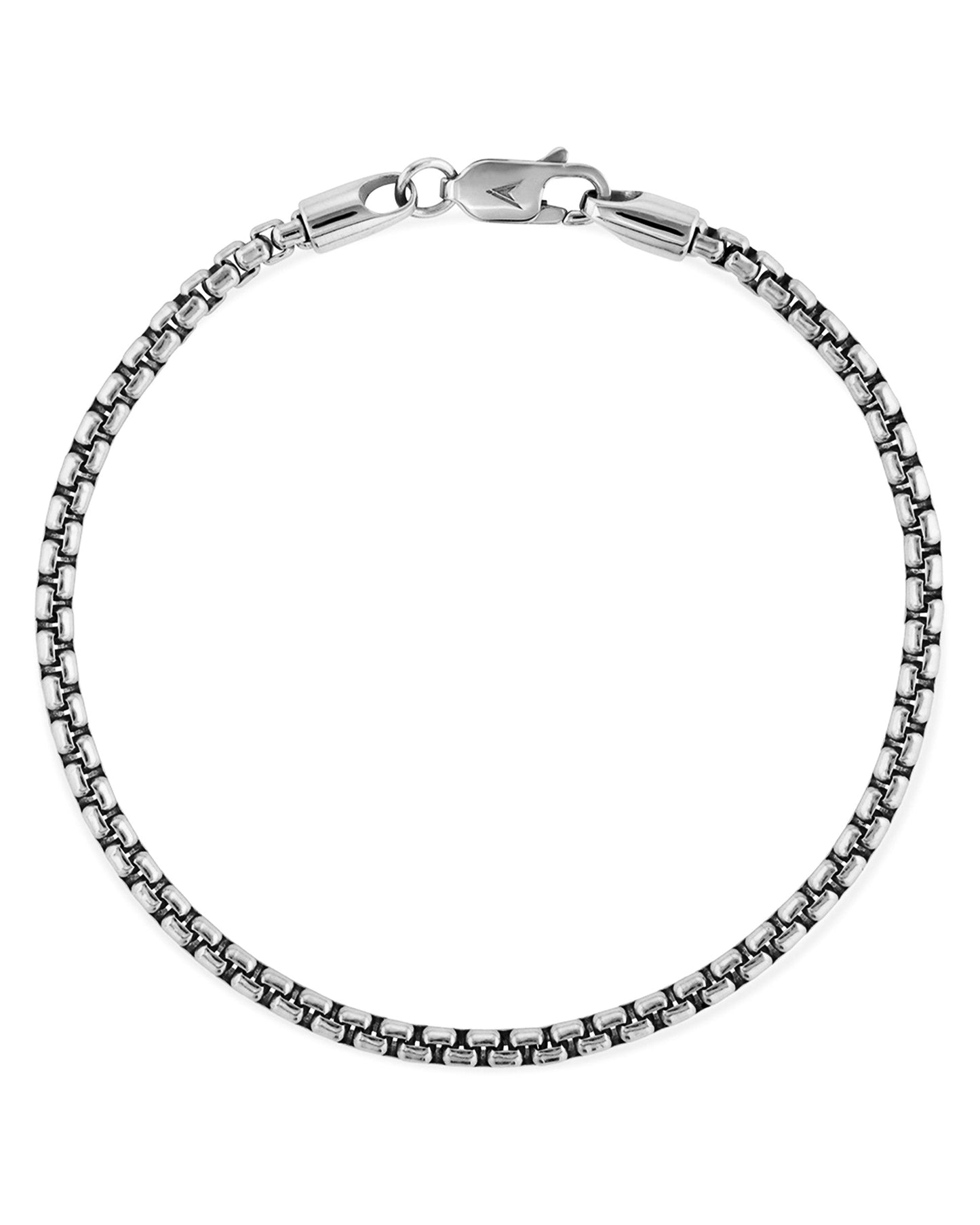 Box Chain Bracelet, 3MM - Sterling Silver