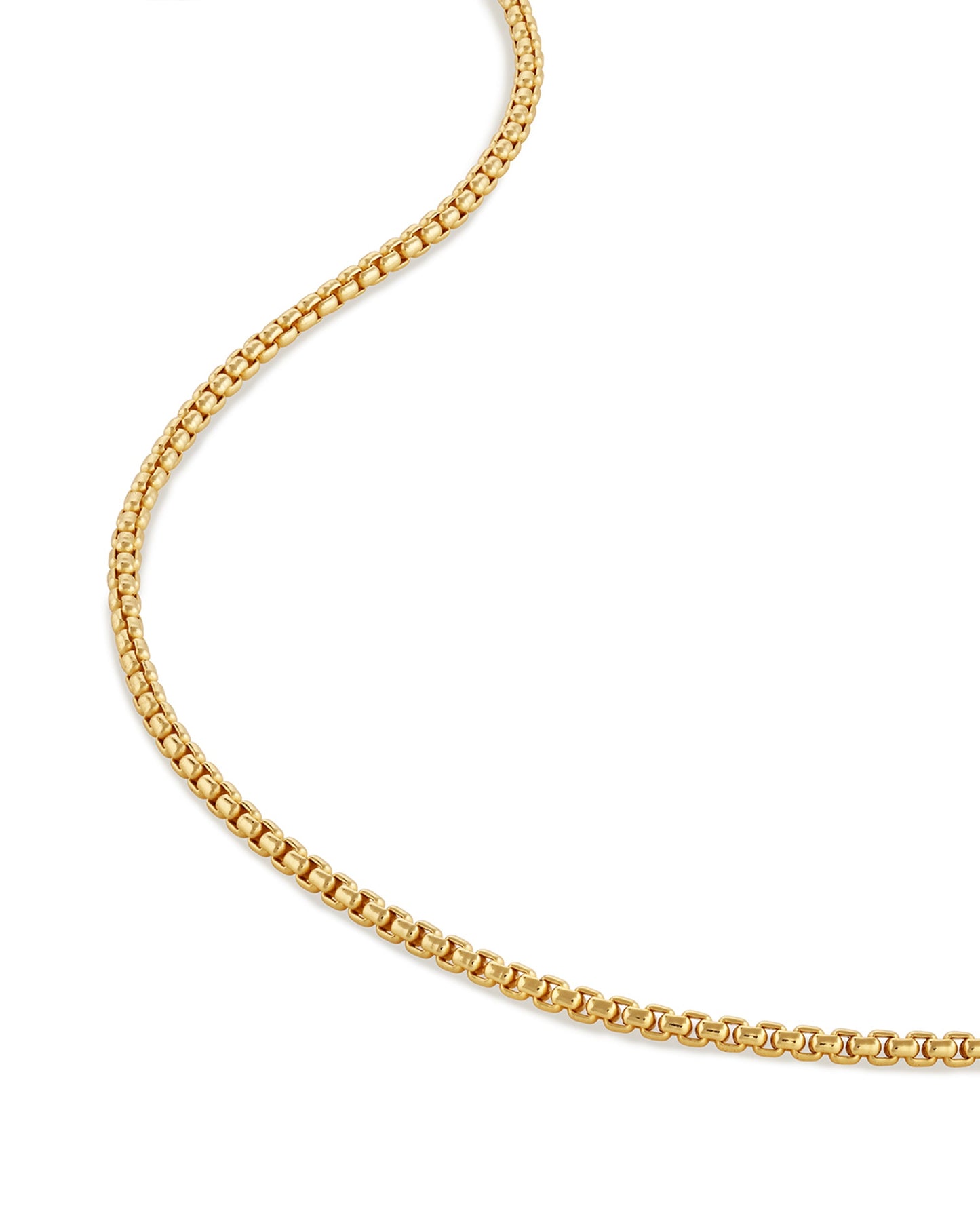 Box Chain Necklace, 2MM - Gold