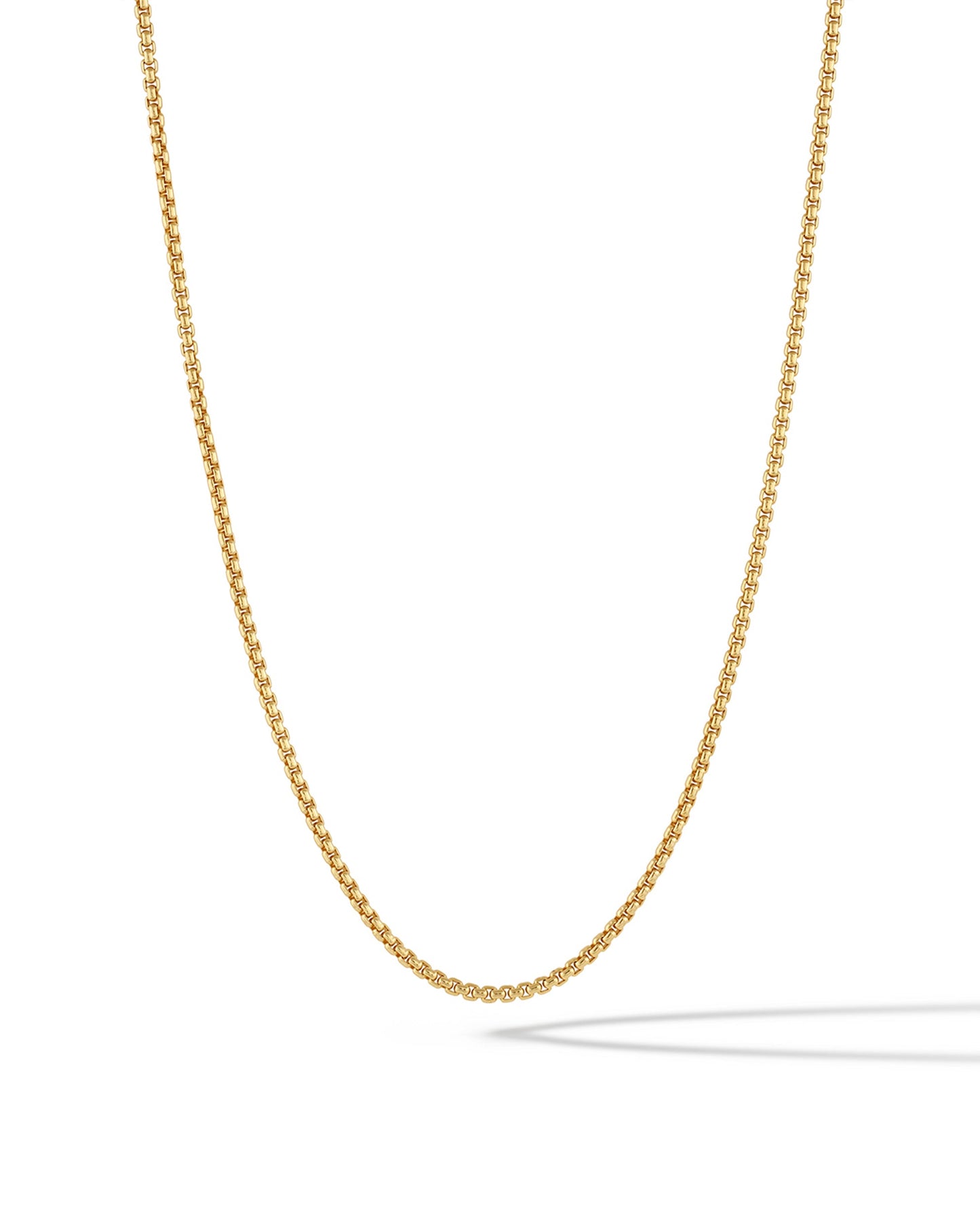 Box Chain Necklace, 2MM - Gold