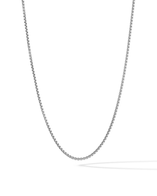 Box Chain Necklace, 2MM - Sterling Silver