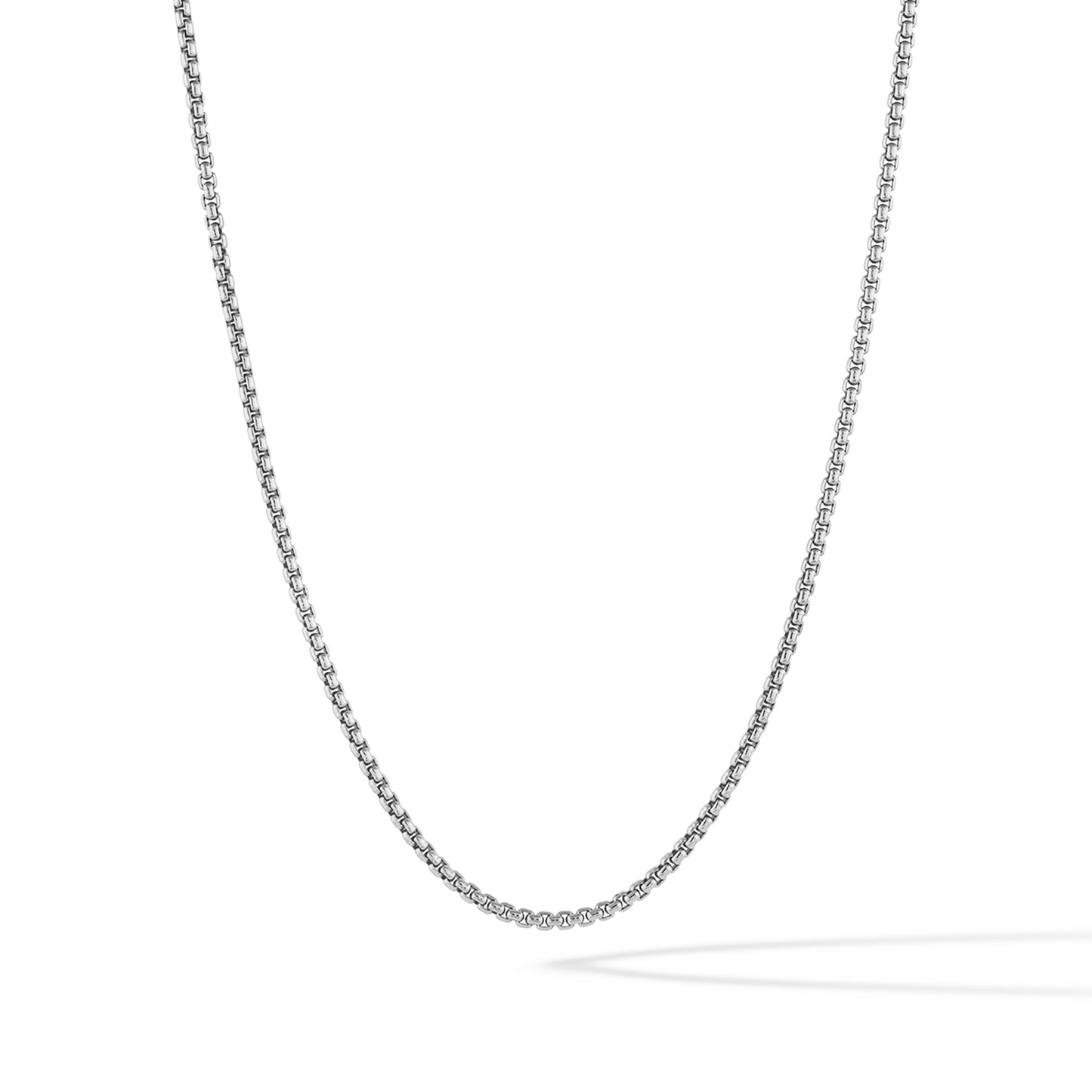 Box Chain Necklace, 2MM - Sterling Silver