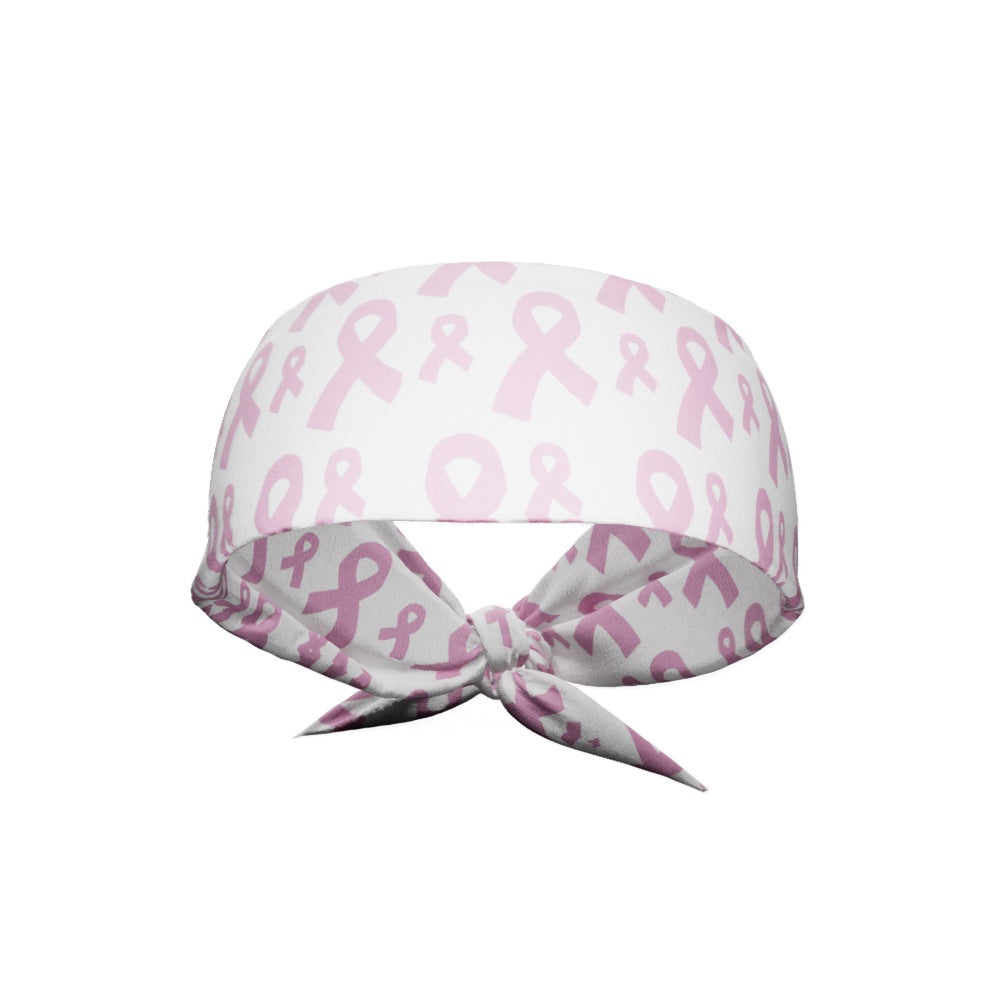 Breast Cancer Ribbons Tie Headband