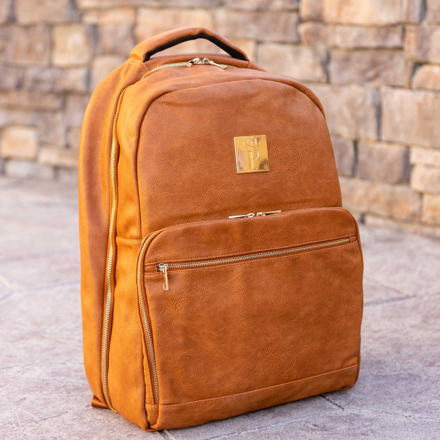 Brown Tumbled Leather Daily Commuter Bag (XL Design)