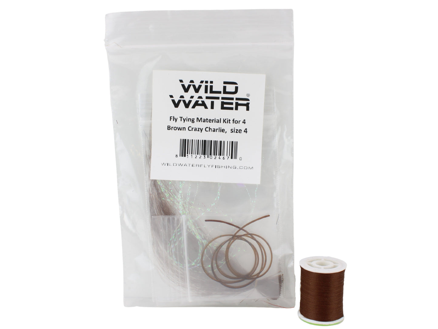 Brown Crazy Charlie Fly Tying Material Kit, size 4 | Wild Water Fly Fishing