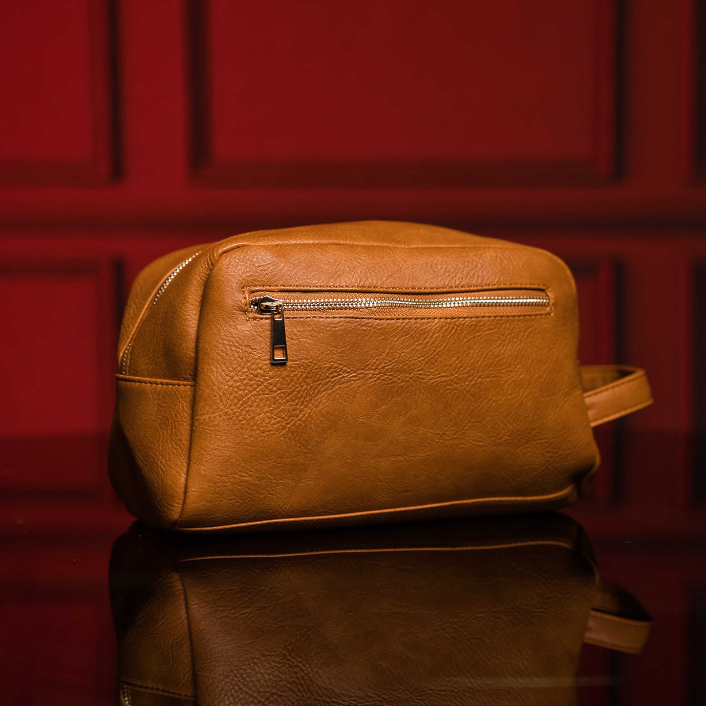 Brown Leather Toiletry Bag