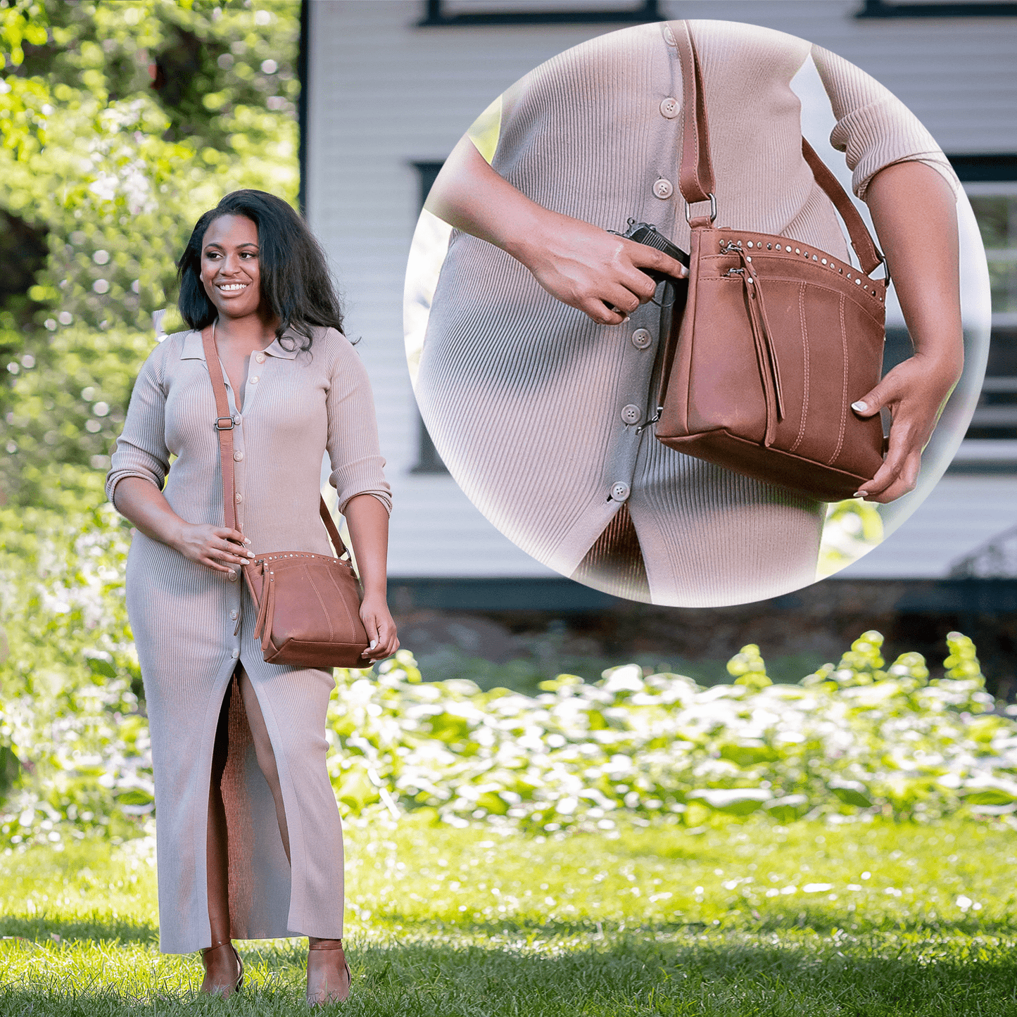 Concealed Carry Brynn Leather Crossbody by Lady Conceal