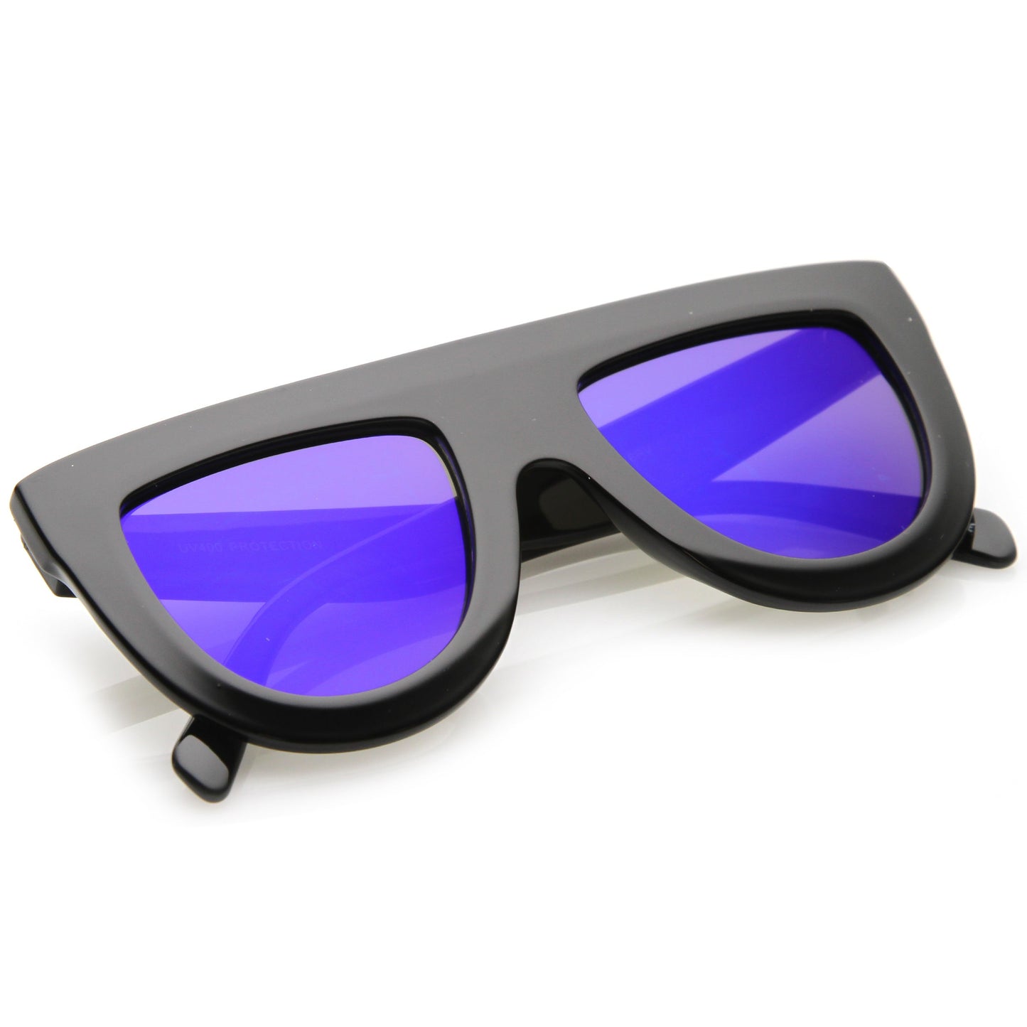 Oversize Retro Modern Flat Top Mirrored Lens Sunglasses C275