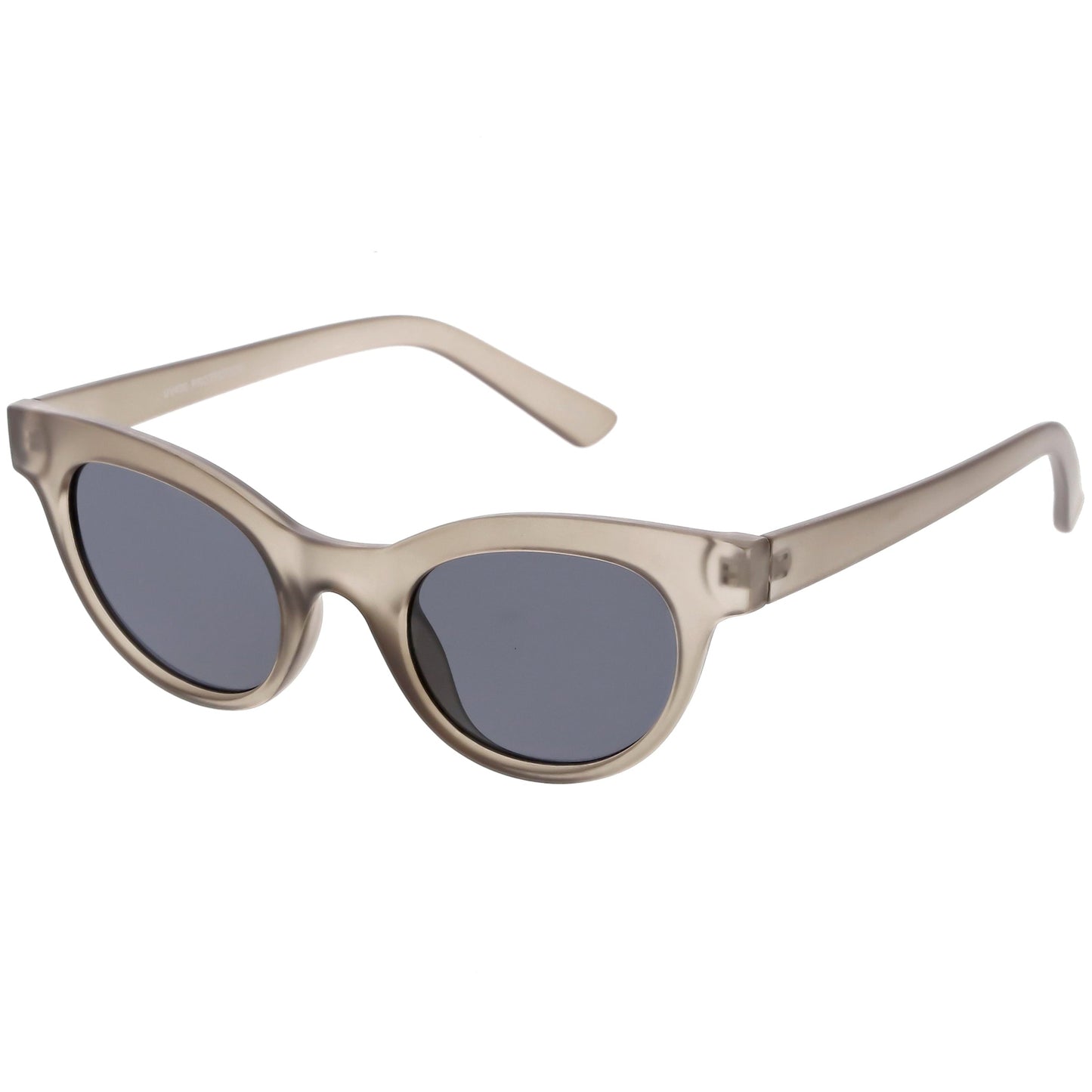 Women's Retro Horned Rim Cat Eye Narrow Flat Lens Sunglasses C514