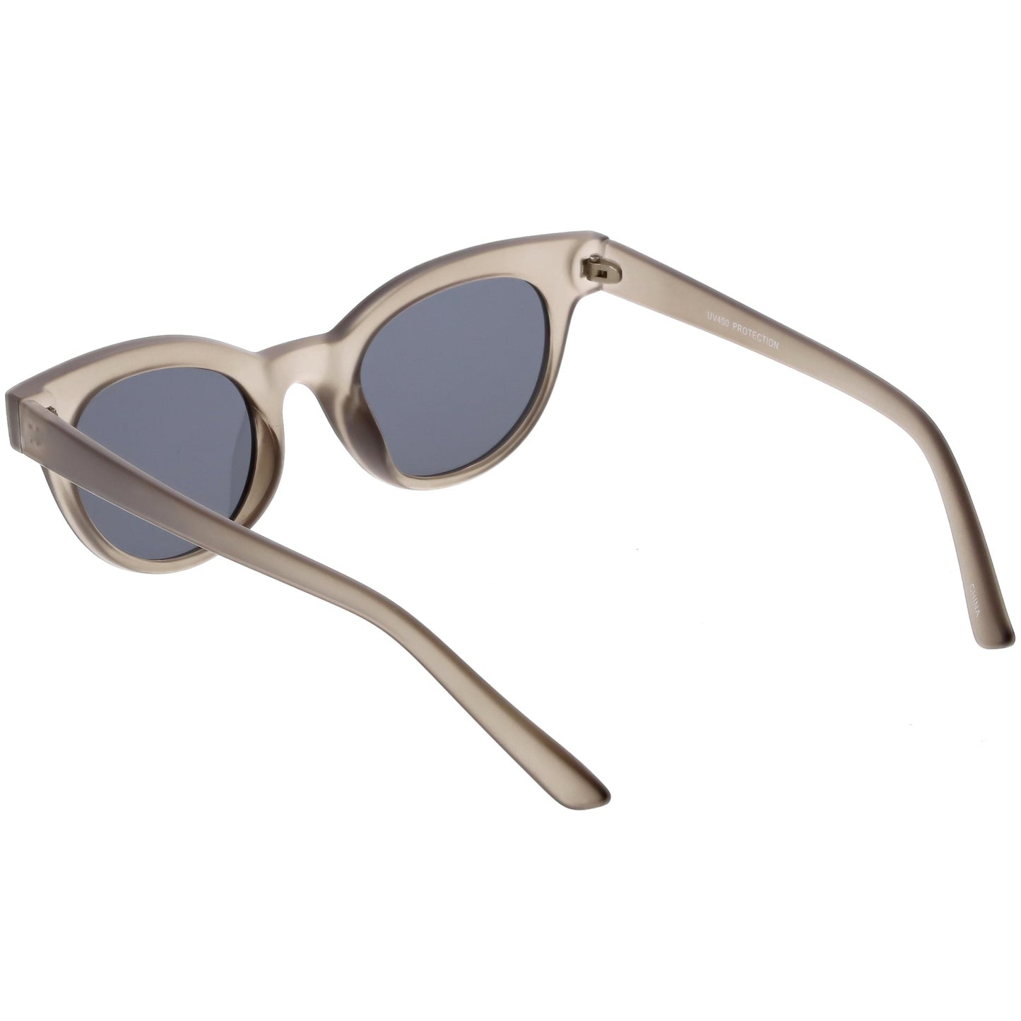 Women's Retro Horned Rim Cat Eye Narrow Flat Lens Sunglasses C514