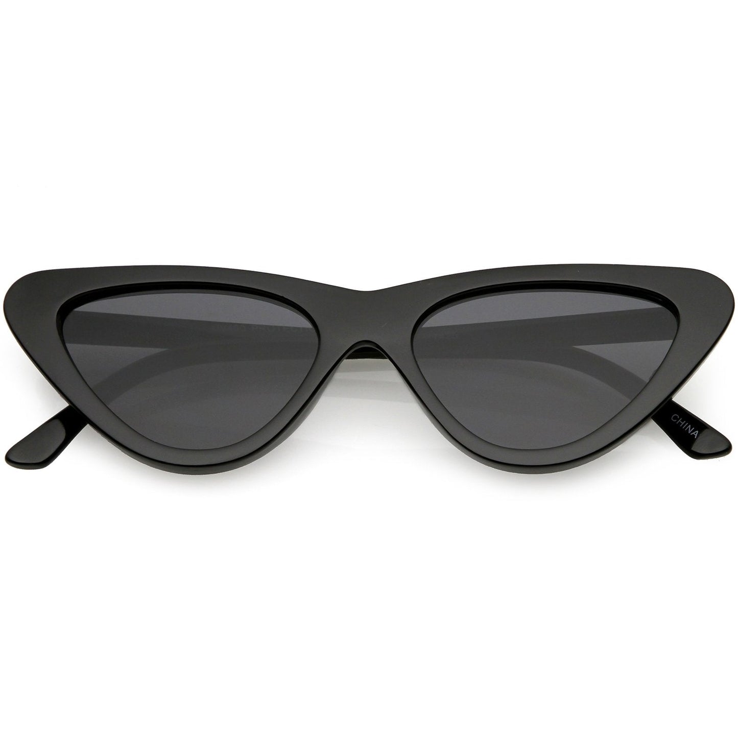 Small Retro Slim Flat Lens Cat Eye Sunglasses - C520